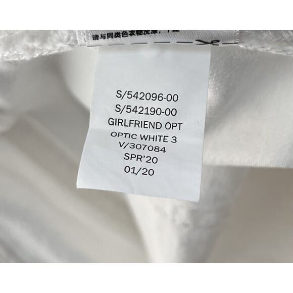 Gap Denim Distressed Girlfriend Jeans Womens Size 16 Optic White Pockets - Picture 5 of 9